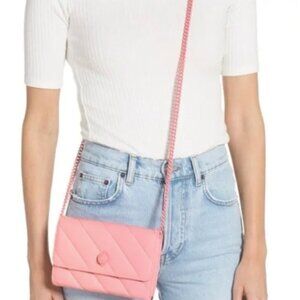 💖  Kurt Geiger Soho Drench Wallet Chain Shoulder Bag – Pink Quilted Leather